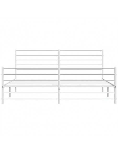 Giroletto con Testiera e Pediera Metallo Bianco 183x213 cm