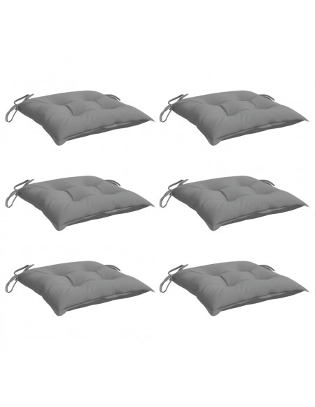 Cuscini per Sedia 6 pz Grigi 50x50x7 cm Tessuto Oxford