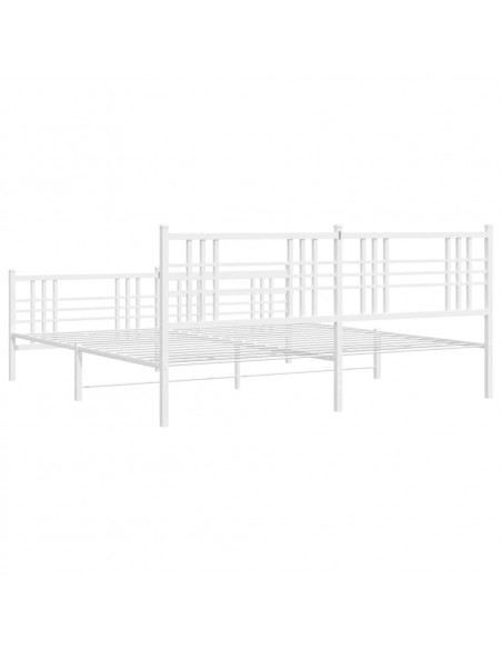 Giroletto con Testiera e Pediera Metallo Bianco 193x203 cm