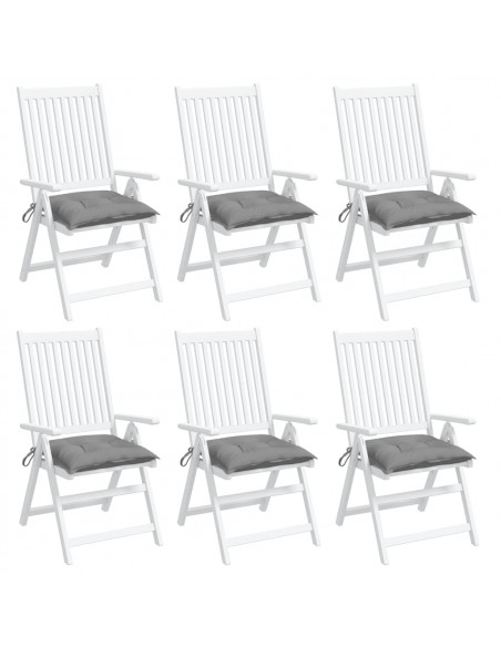 Cuscini per Sedia 6 pz Grigi 50x50x7 cm Tessuto Oxford