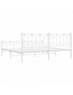 Giroletto con Testiera e Pediera Metallo Bianco 193x203 cm