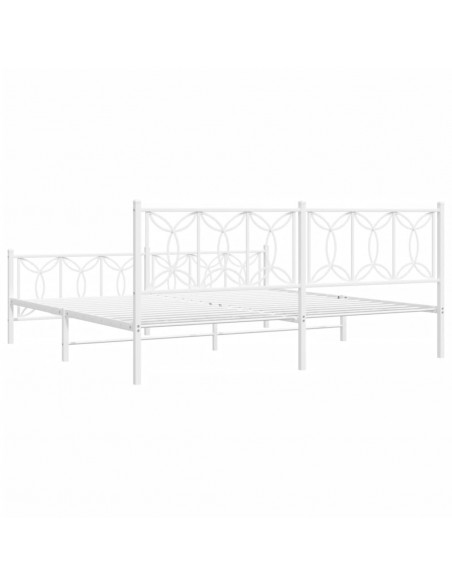 Giroletto con Testiera e Pediera Metallo Bianco 193x203 cm