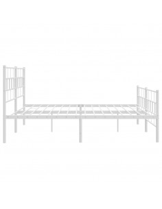 Giroletto con Testiera e Pediera Metallo Bianco 193x203 cm