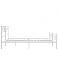 Giroletto con Testiera e Pediera Metallo Bianco 193x203 cm