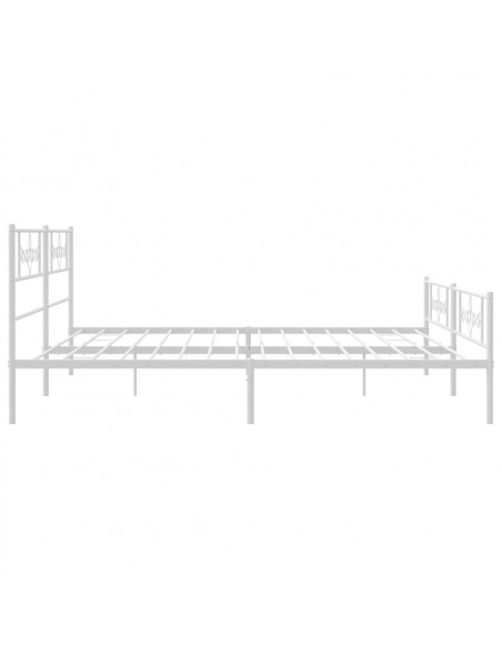 Giroletto con Testiera e Pediera Metallo Bianco 193x203 cm
