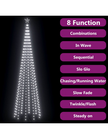 Albero di Natale a Cono con 752 LED Bianco Caldo 160x500 cm