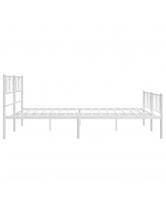 Giroletto con Testiera e Pediera Metallo Bianco 193x203 cm