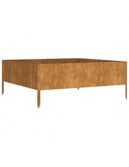 Fioriera Rialzata da Giardino 100x100x41 cm in Acciaio Corten