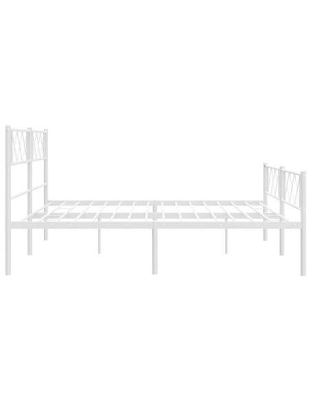 Giroletto con Testiera e Pediera Metallo Bianco 193x203 cm