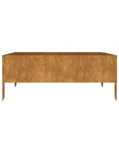 Fioriera Rialzata da Giardino 100x100x41 cm in Acciaio Corten