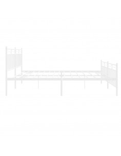 Giroletto con Testiera e Pediera Metallo Bianco 193x203 cm