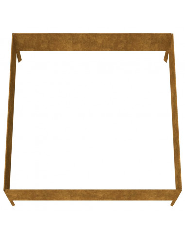 Fioriera Rialzata da Giardino 100x100x41 cm in Acciaio Corten
