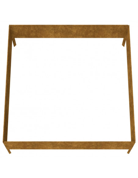 Fioriera Rialzata da Giardino 100x100x41 cm in Acciaio Corten