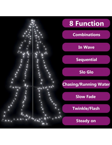 Albero di Natale a Cono 240 LED per Interni Esterni 118x180 cm