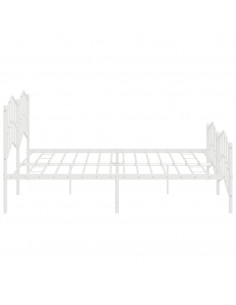 Giroletto con Testiera e Pediera Metallo Bianco 193x203 cm