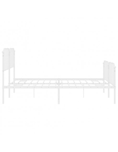 Giroletto con Testiera e Pediera Metallo Bianco 193x203 cm