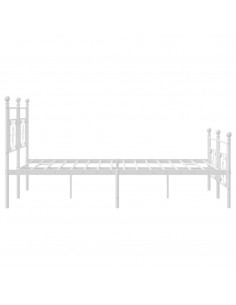 Giroletto con Testiera e Pediera Metallo Bianco 193x203 cm