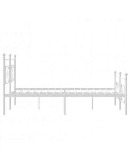 Giroletto con Testiera e Pediera Metallo Bianco 193x203 cm
