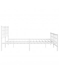 Giroletto con Testiera e Pediera Metallo Bianco 193x203 cm