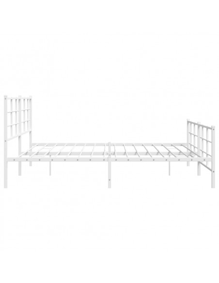 Giroletto con Testiera e Pediera Metallo Bianco 193x203 cm