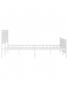 Giroletto con Testiera e Pediera Metallo Bianco 193x203 cm