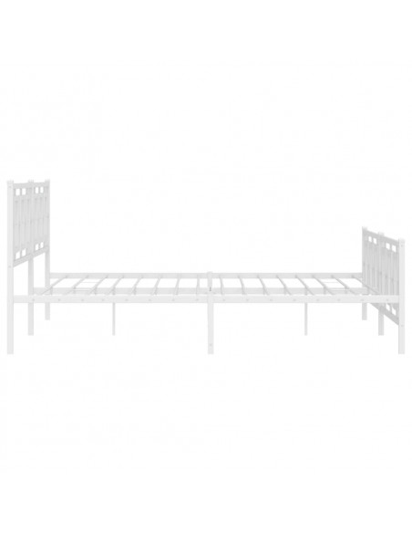 Giroletto con Testiera e Pediera Metallo Bianco 193x203 cm