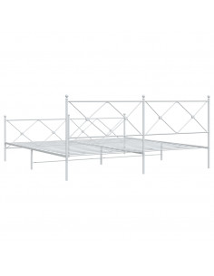 Giroletto con Testiera e Pediera Metallo Bianco 193x203 cm