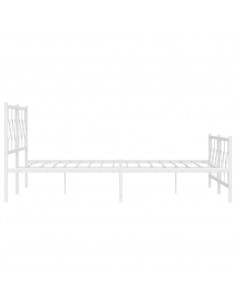 Giroletto con Testiera e Pediera Metallo Bianco 193x203 cm