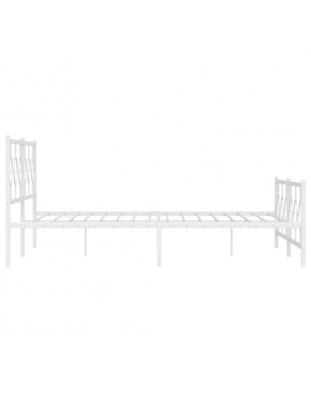 Giroletto con Testiera e Pediera Metallo Bianco 193x203 cm