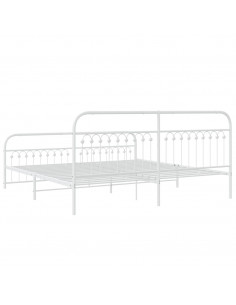 Giroletto con Testiera e Pediera Metallo Bianco 193x203 cm