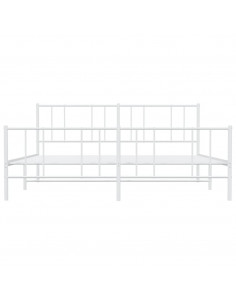 Giroletto con Testiera e Pediera Metallo Bianco 193x203 cm