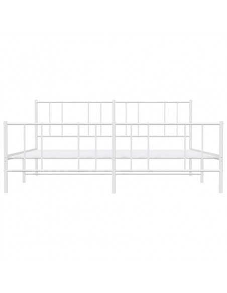 Giroletto con Testiera e Pediera Metallo Bianco 193x203 cm