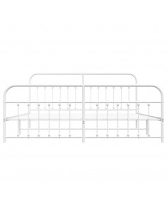 Giroletto con Testiera e Pediera Metallo Bianco 193x203 cm