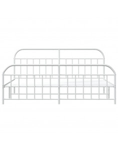 Giroletto con Testiera e Pediera Metallo Bianco 193x203 cm