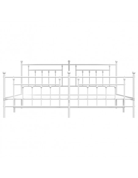 Giroletto con Testiera e Pediera Metallo Bianco 193x203 cm