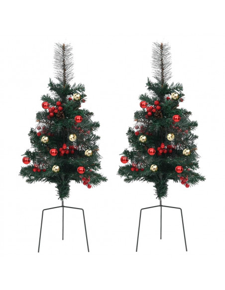 Alberi di Natale Artificiali per Viali 2 pz 76 cm in PVC