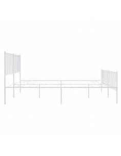 Giroletto con Testiera e Pediera Metallo Bianco 193x203 cm