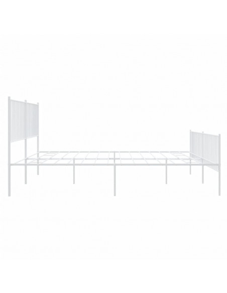 Giroletto con Testiera e Pediera Metallo Bianco 193x203 cm
