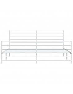 Giroletto con Testiera e Pediera Metallo Bianco 193x203 cm