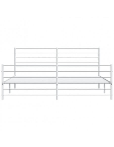 Giroletto con Testiera e Pediera Metallo Bianco 193x203 cm