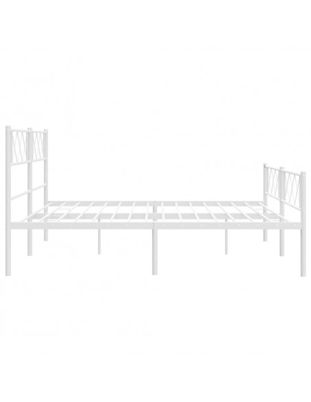 Giroletto con Testiera e Pediera Metallo Bianco 200x200 cm