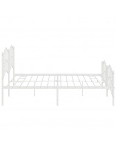 Giroletto con Testiera e Pediera Metallo Bianco 200x200 cm