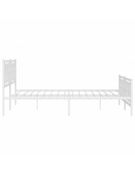 Giroletto con Testiera e Pediera Metallo Bianco 200x200 cm