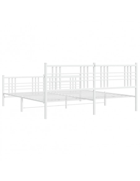 Giroletto con Testiera e Pediera Metallo Bianco 200x200 cm