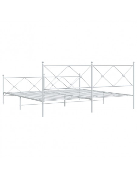 Giroletto con Testiera e Pediera Metallo Bianco 200x200 cm