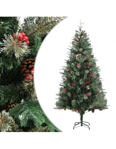 Albero di Natale con Pigne Verde 225 cm in PVC e PE