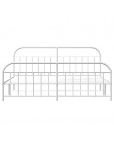 Giroletto con Testiera e Pediera Metallo Bianco 200x200 cm