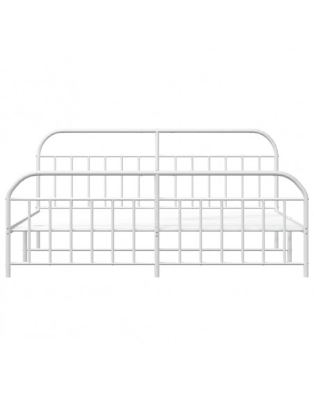 Giroletto con Testiera e Pediera Metallo Bianco 200x200 cm
