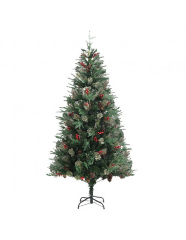 Albero di Natale con Pigne Verde 225 cm in PVC e PE
