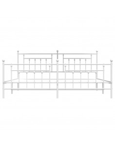 Giroletto con Testiera e Pediera Metallo Bianco 200x200 cm